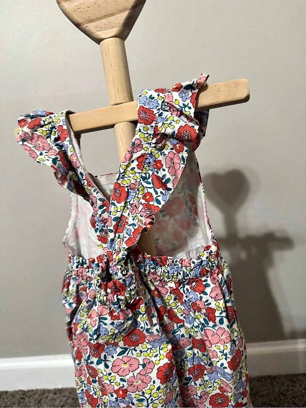 Baby Boden Floral Baby Romper White & Pink 12-18M
